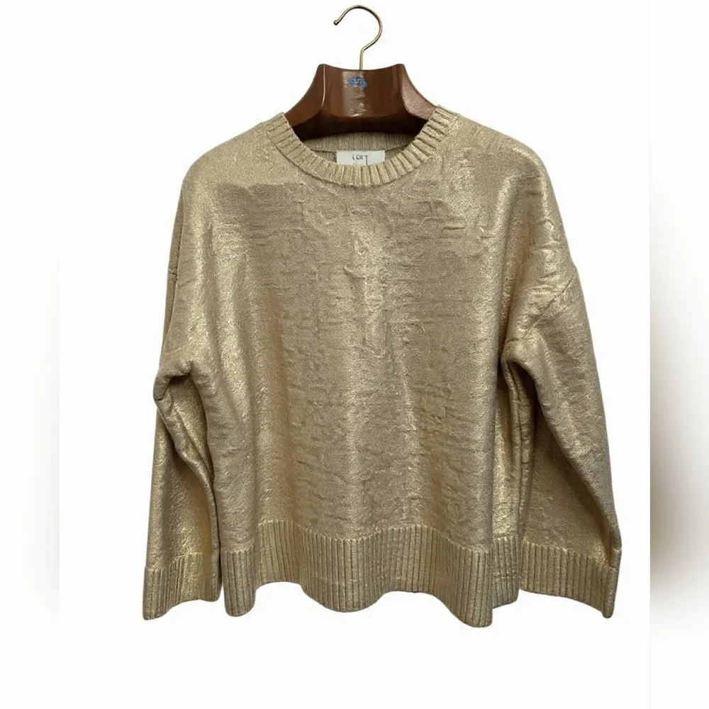 LOFT Shiny Gold Crew Neck‎ Sweater Scandigirl Fairycore